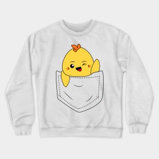 Cute Baby Chick in a pocket Crewneck Sweatshirt